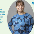 Kuva, jossa Omaishoitajaliiton suunnittelija Pilvi Nummelin. Teksti: Blogi. "Voisimme Suomessa jatkossa aidosti huomioida koko perheen sairauden kohdatessa."