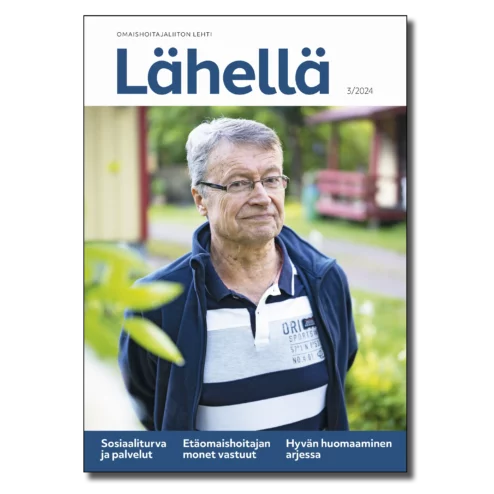 Lähellä-lehden 3/24 kansi. Kuvassa omaishoitajata Krister Andersson.